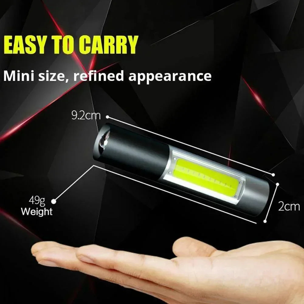 1/2PCS Christmas Lighting LED Flashlight Portable Torch Charging Camping Lantern Zoomable Focus Pocket Light 3 Modes Flashlight Oasis Select