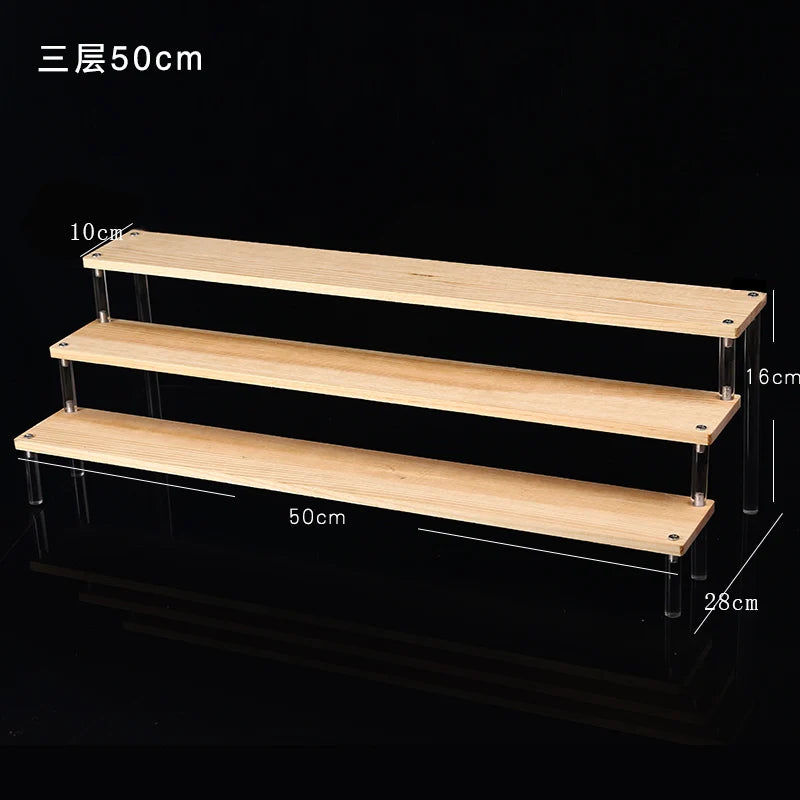 Wooden Multi-Layer Step Display Stand for Figures & Blind Box