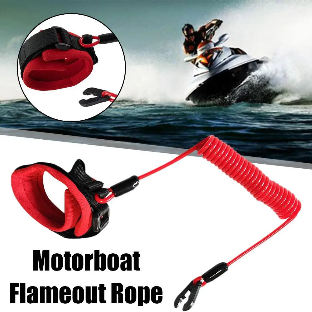 Boat Outboard Engine Motor Lanyard Kill Stop Switch Safety Tether Cord Safety Lanyard Suit for Most Board Engine Oasis Select