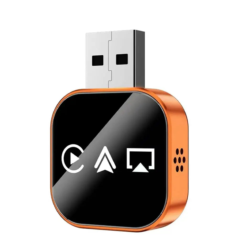 Wireless CarPlay Android Auto AirPlay Adapter – 3-in-1 AI Car Box Wireless Car Adapter Oasis Select orange 02