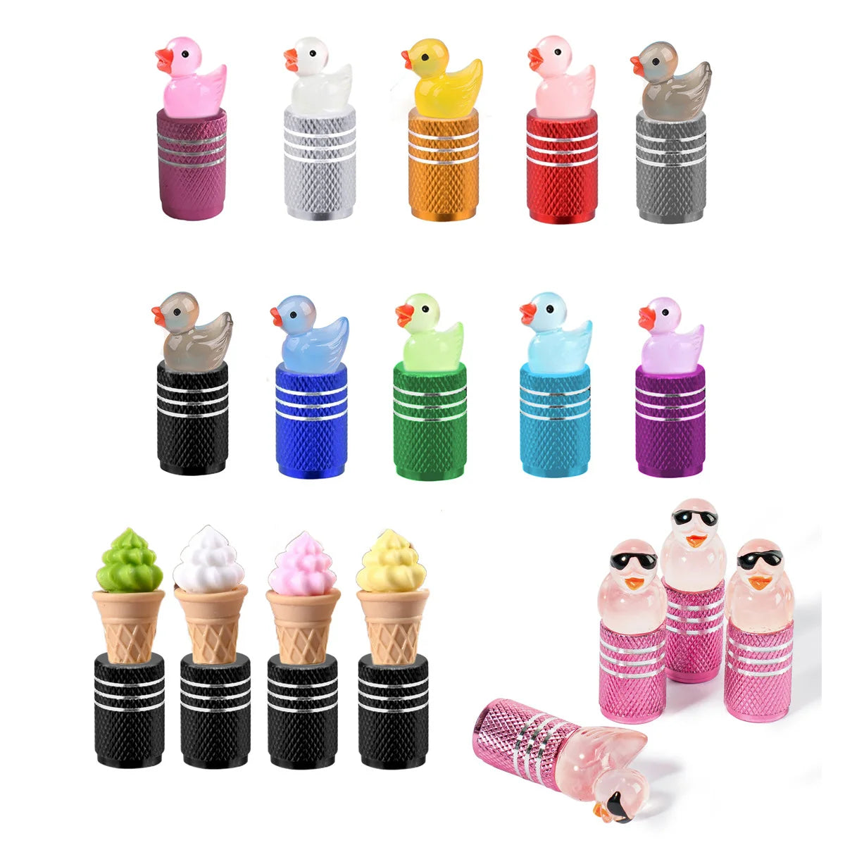 Car Tire Valve Stem Cap, Sedan Dust Cap, Glow-in-the-Dark 3D Automotive Valve Stem Cap Oasis Select