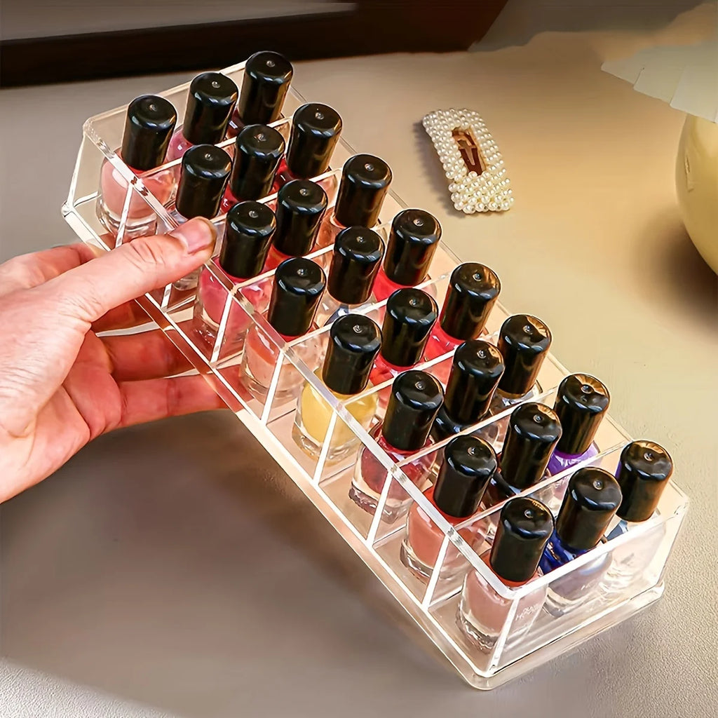 Acrylic Nail Polish Organizer,Clear Display Rack, Cosmetic Storage Rack,Nail Studio Props,Durable and Easy to Clean Oasis Select