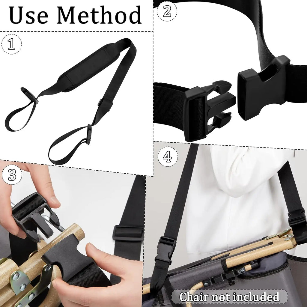 1/3PCS Camping Chair Straps Adjustable Beach Carry Handle Heavy Duty Replacement Universal Folding Chair Outdoor Picnic Gear Oasis Select