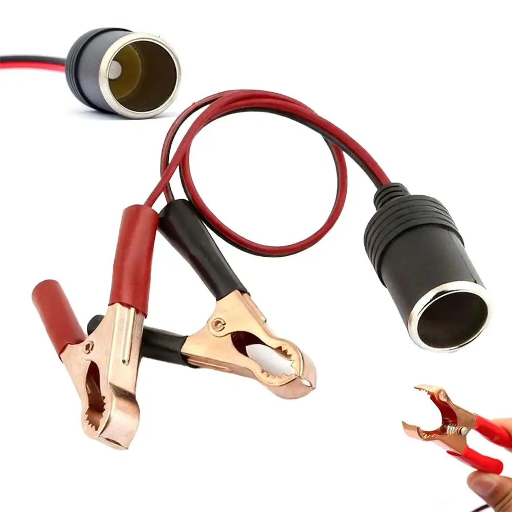 12V Battery Clip to Cigarette Lighter Socket Adapter | Pure Copper Car Power Adapter Oasis Select