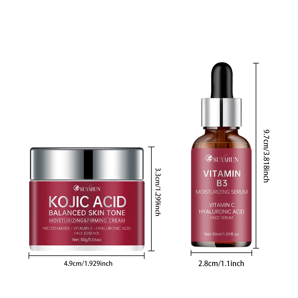 Kojic Acid Cream & Vitamin B3 Serum Set – Brightening Duo