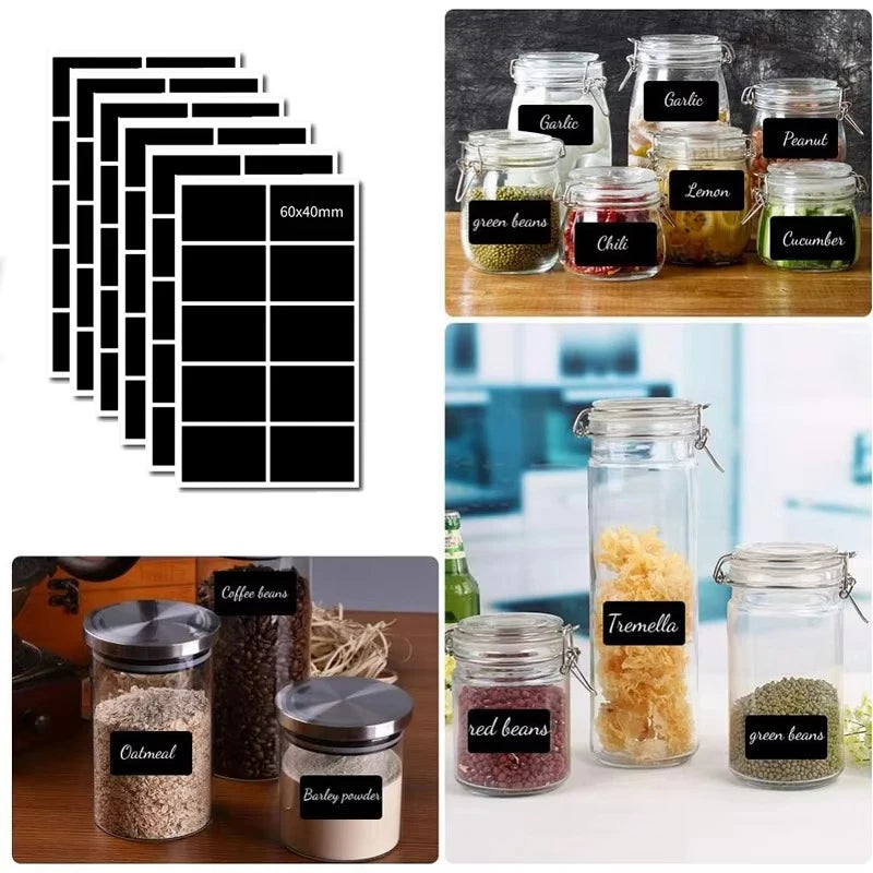 150pcs Waterproof Chalkboard Labels Spice Organizer Label for Household Kitchen Jars Blackboard Stickers Oasis Select