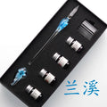 Embedded Flower Glass Pen Set Starry Sky Gold Powder Color Ink Dip in Water Pen Gift Box for Friends and Students as Gift Pen Oasis Select 10