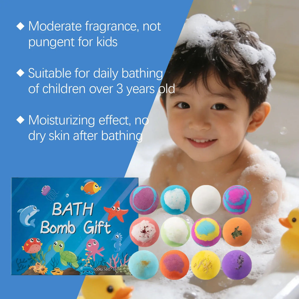 Toy Bath Bomb Gift Set Box – Moisturizing & Gentle Daily Bathing Bath Bomb Gift Set Oasis Select