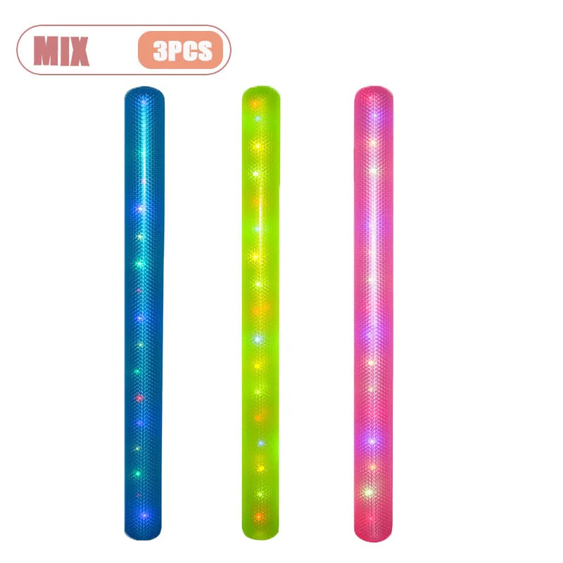 1-3PCS Inflatable Swim Stick Floating Pool Noodle with LED for Kids Adults Swimming Training Water Play Beach Party Supplies Oasis Select MIX-3PCS