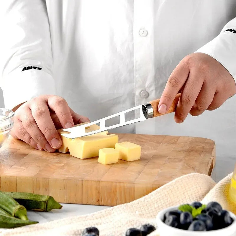 9pcs Cooking Utensils Set Wooden Handle Can Opener Baking Pizza Peeler Egg Beater Cheese Knife Ice Cream Spoon Kitchen Gadget Oasis Select