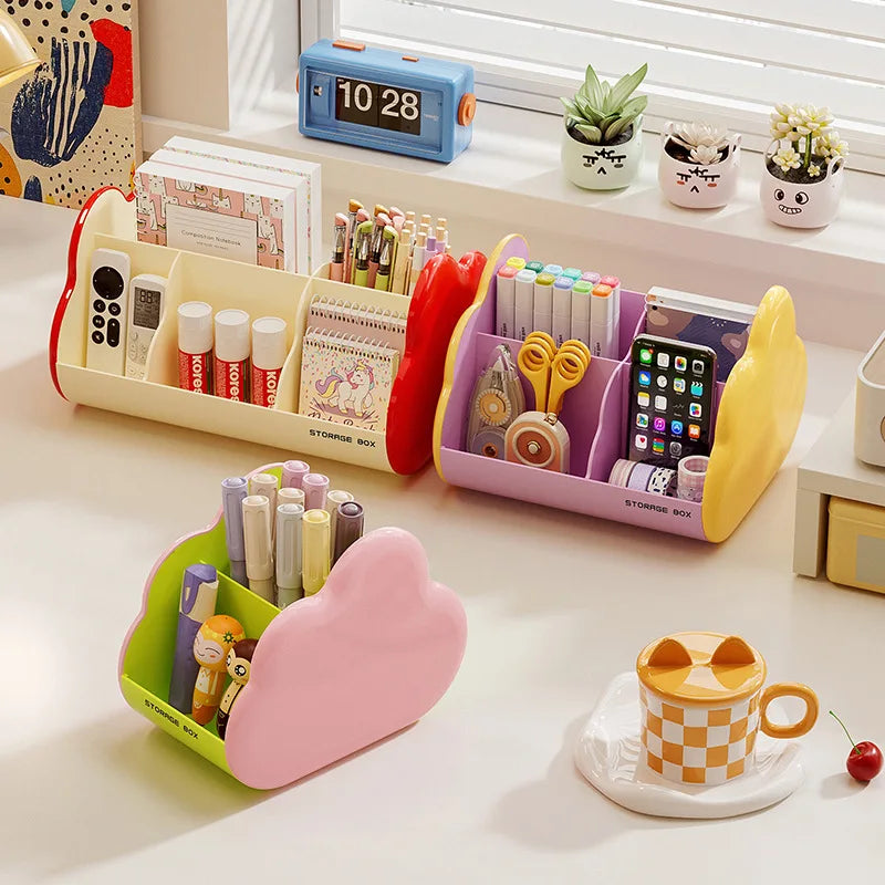 Cloud-Shaped Desk Organizer | Multi-Compartment Storage Box