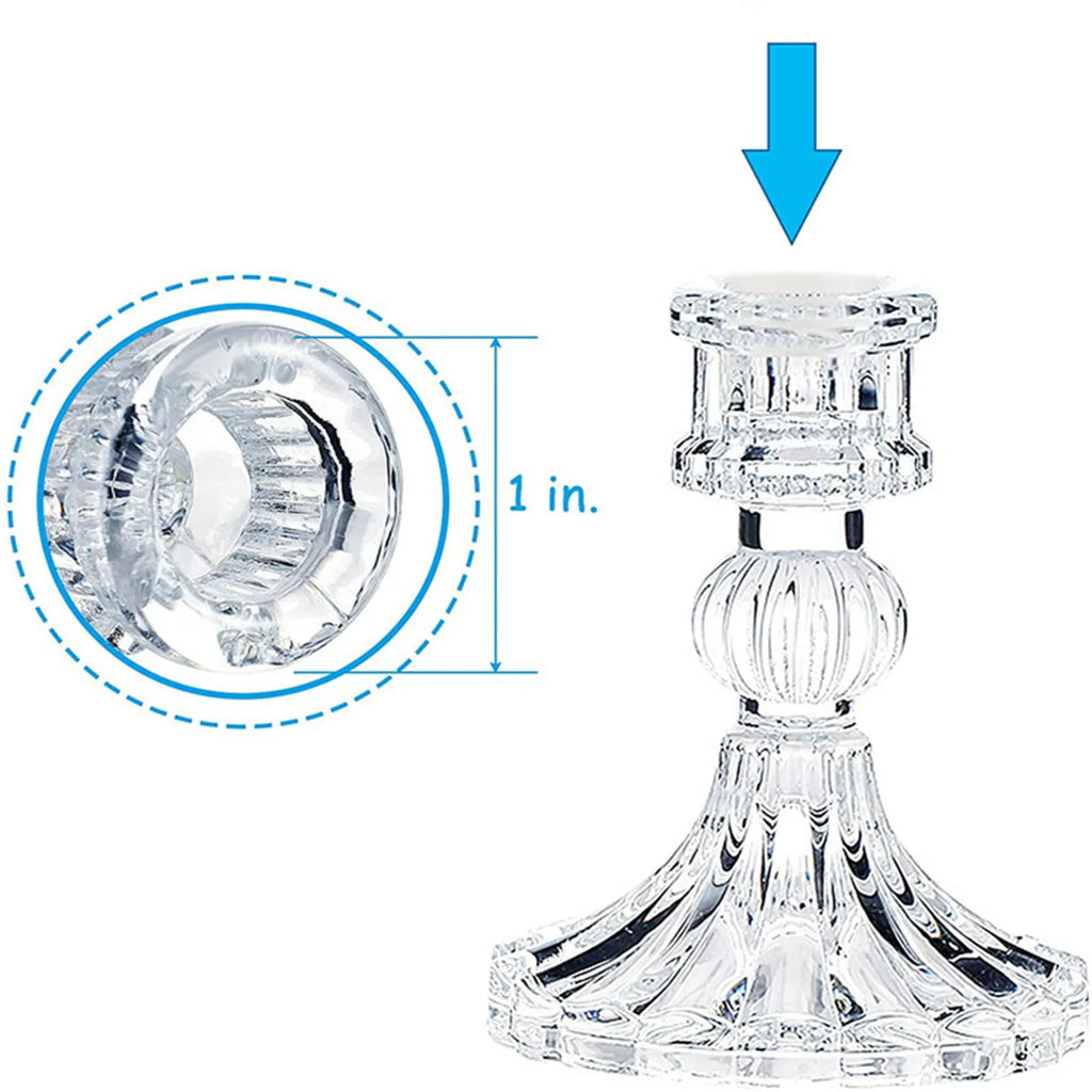 Novelty Glass Candle Holder Nordic Decor Candlestick Romantic Candle Stand Desk Accessories Wedding Centerpieces Ornament Gifts Oasis Select C