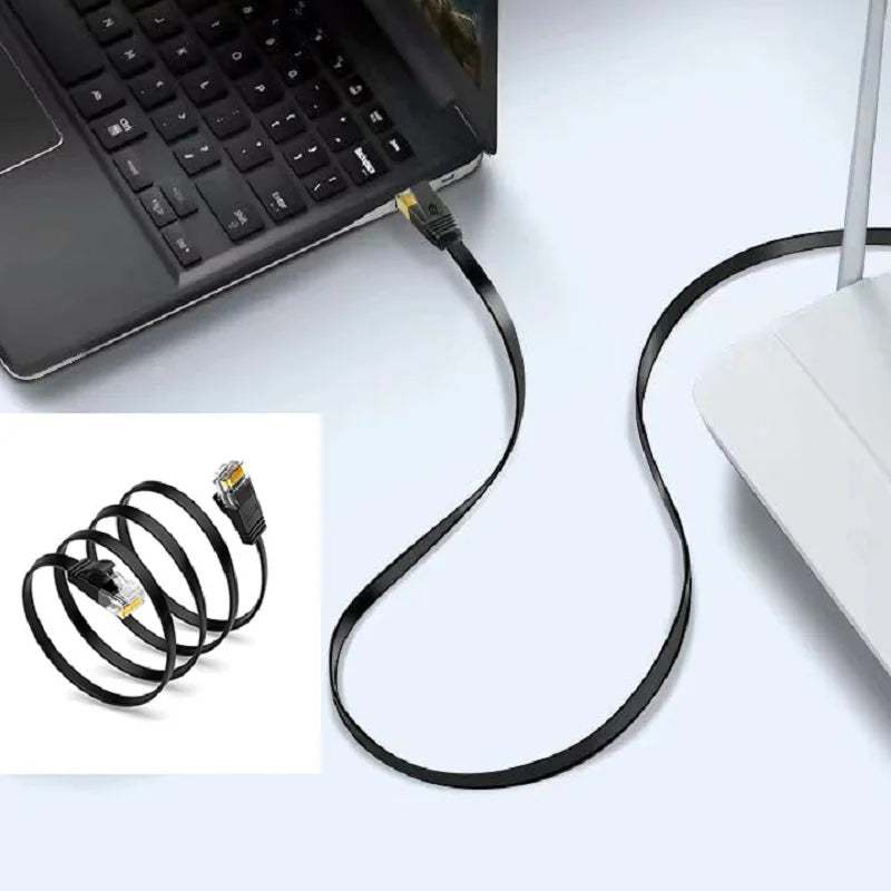 10Gbps CAT7 Flat Ethernet Cable RJ45 Lan Network Cable Networking Ethernet Cord CAT 7 Network Cable For Computer Router Laptop Oasis Select