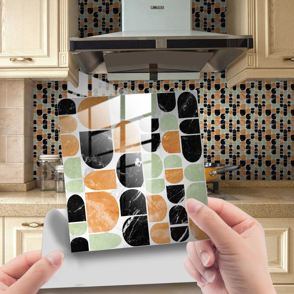 The Thickened Film-coated Crystal Texture Decorative Self-adhesive Paper Wallpaper with Marble-patterned Tiles Wall Stickers Oasis Select DLS094 30x30cm-10 pieces