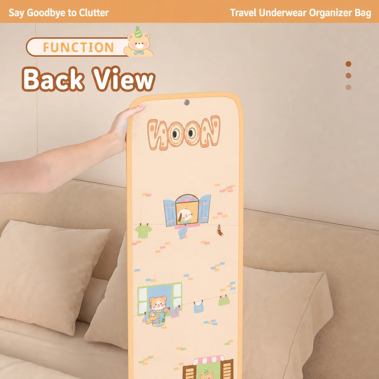 Hanging Mesh Storage Bag – Cartoon Closet Organizer