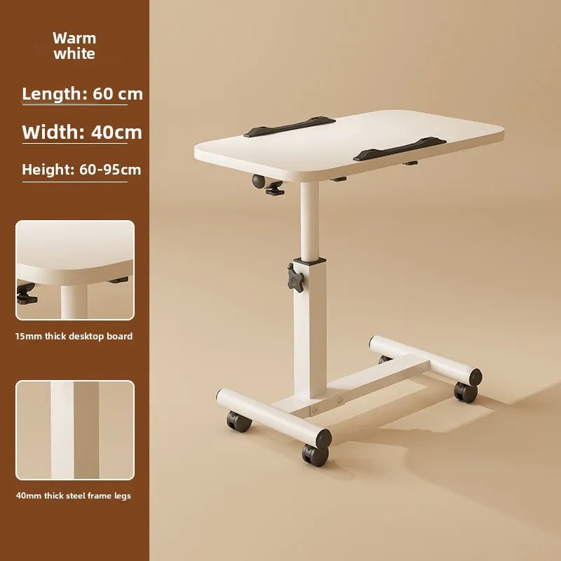 Multi-functional Household GoodsMovable Lifting Bedside Table, Living Room Sofa Side, Home Bedroom Computer Table Oasis Select White C