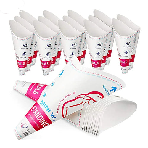 12/20pcs Emergency Disposable Female Urination Device Leak-Proof Foldable Portable Pee Paper Cup Stand Up Women Urinal Funnel Oasis Select