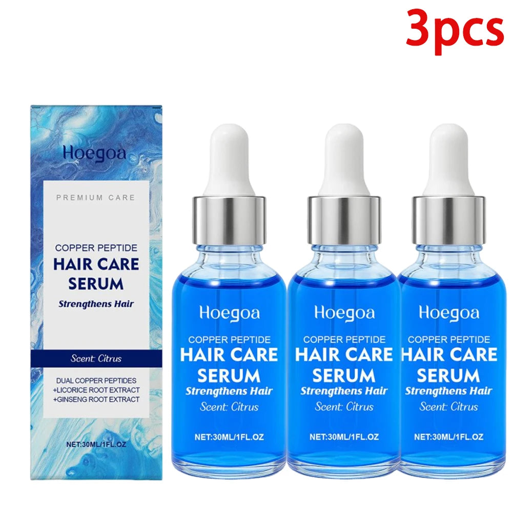 Copper Peptide Hair Growth Serum Hair Dense Prevent Hair Loss Nourishing Scalp Hair Root Smooth Reduce Dry Damage Hair Repair Oasis Select 3pcs