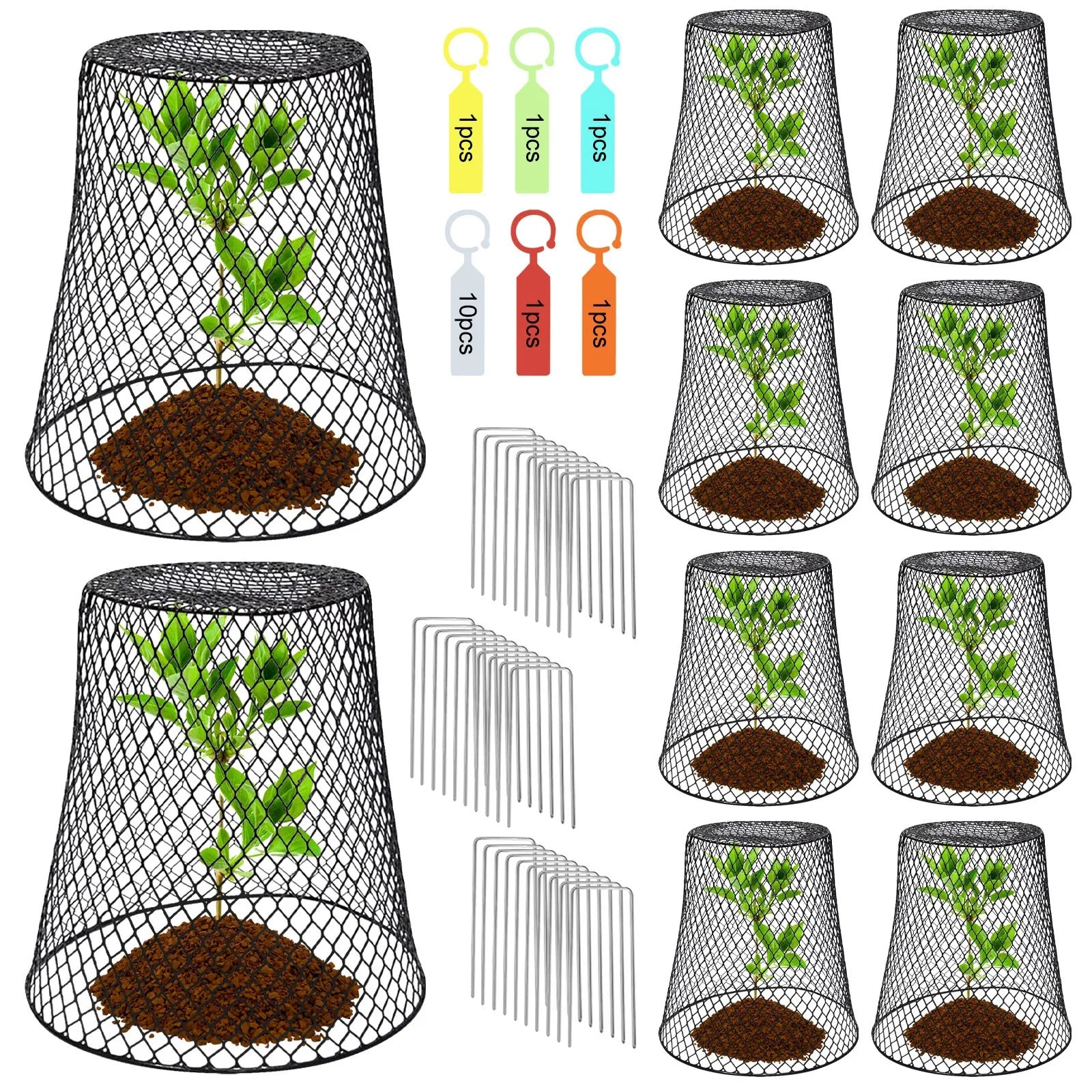 10-Pack Wire Plant Protection Cloches – Garden Pest Cages Garden Plant Cage Oasis Select A