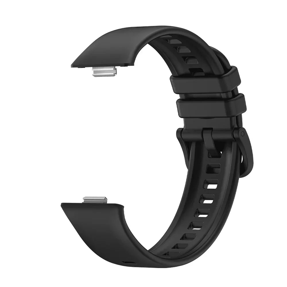 Silicone Strap for Huawei Watch Fit 4 / Fit 3 Colorful Buckle Smartwatch Band Oasis Select black