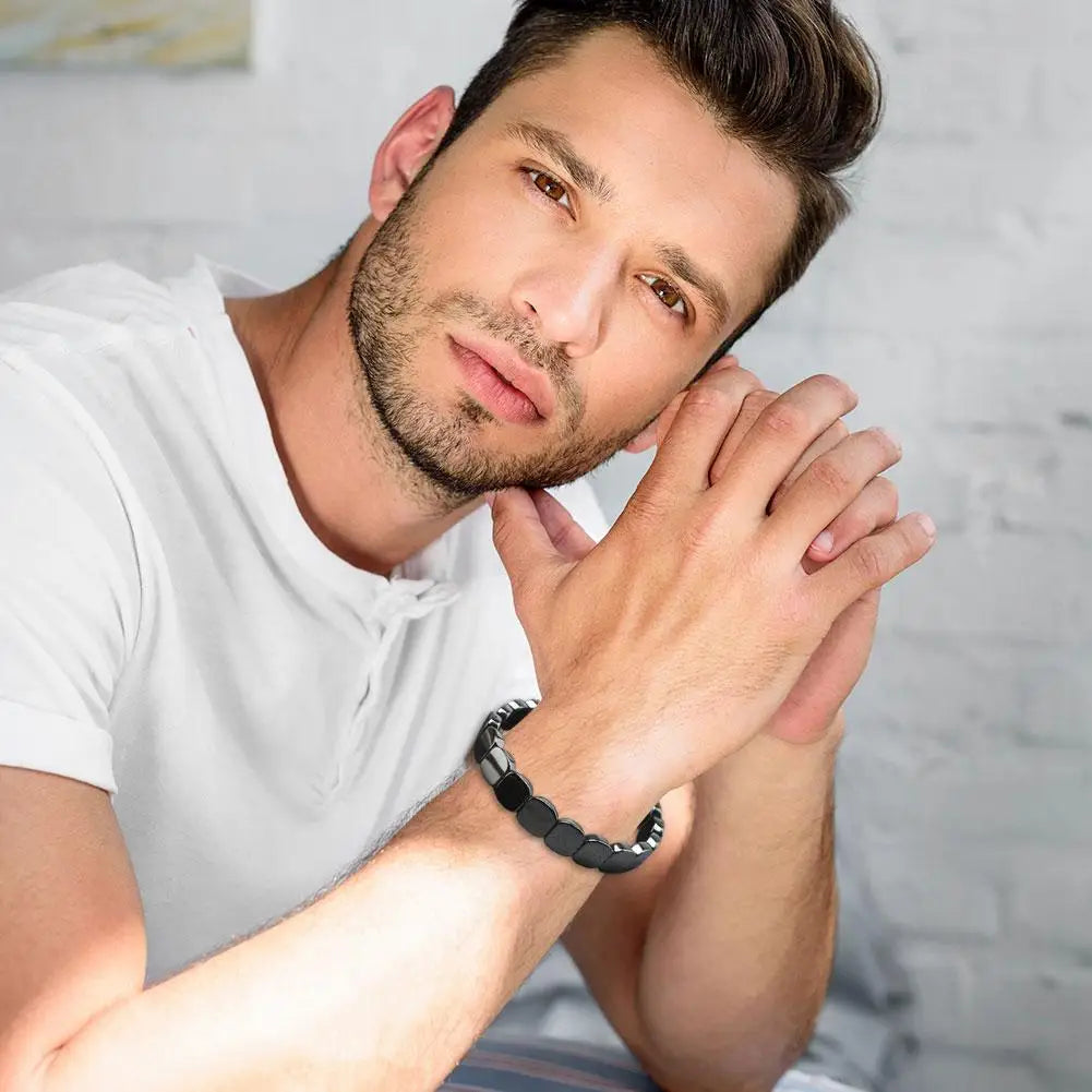 Hematite Bracelet For Men Reclaim Your Edge Confidence Natural Hematite Stone Beaded Stretch Healing Bracelets Gift Jewelry Oasis Select