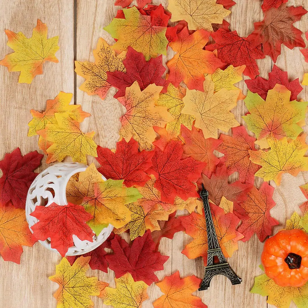 Artificial Autumn Maple Leaves 100/200pcs – Fall Wedding Decor Artificial Decorative Leaves Oasis Select