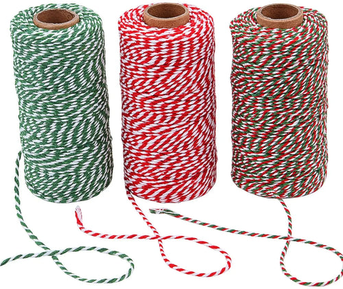 100M Two-Color Cotton Baker's Twine 2mm – Craft & Gift Cord Cotton Craft Twine Oasis Select