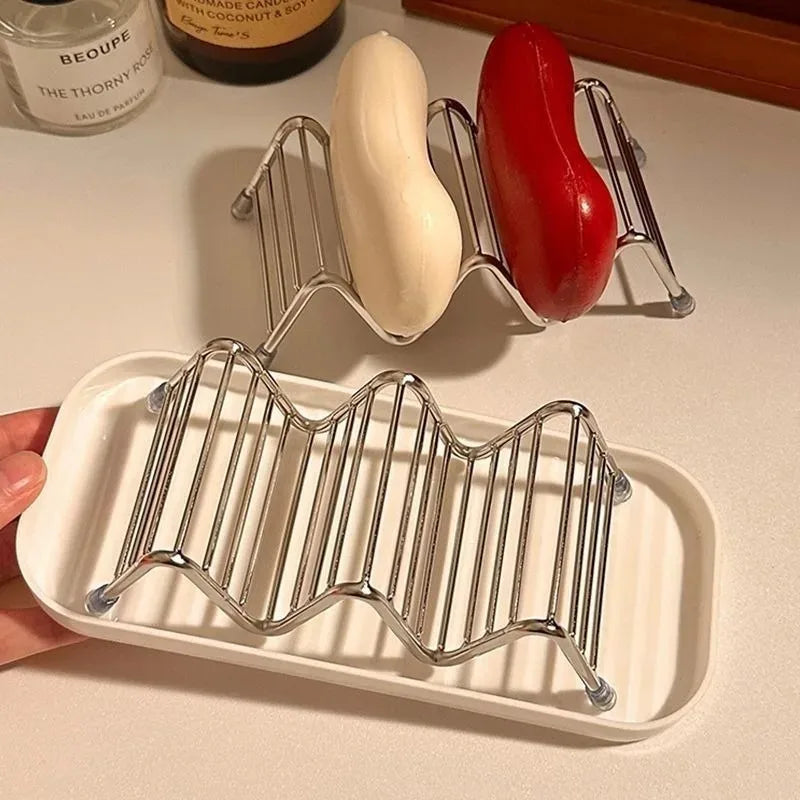 1pcs Stainless Steel Draining Soap Tray Multifunctional Bathroom Soap Holder with Drain Design for Neat Storage Oasis Select