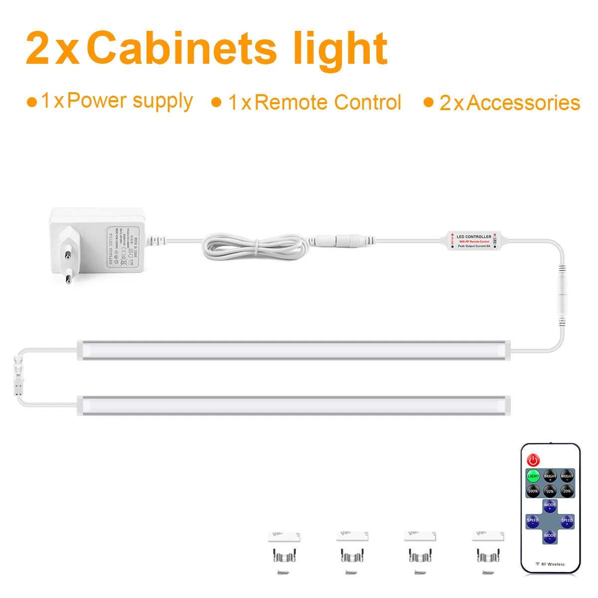 30/40/50CM Linkable Aluminium LED Tube Dimmable RF Remote Control Cabinet Light Bar Kitchen Wardrobe Storage Showcase Backlight Oasis Select