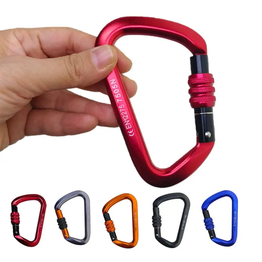 28kN Big D Screw Gate Carabiner Rock Climbing Mountain Landing Hook High Altitude Clip Aluminum Alloy Safety Buckle Equipment Oasis Select
