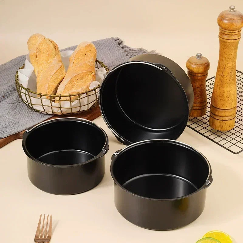 Multi Size Round Cake Pan Set Oven Safe Skillet Frying Basket With Handles Versatile Baking Roasting Accessory For Home Kitchen Oasis Select