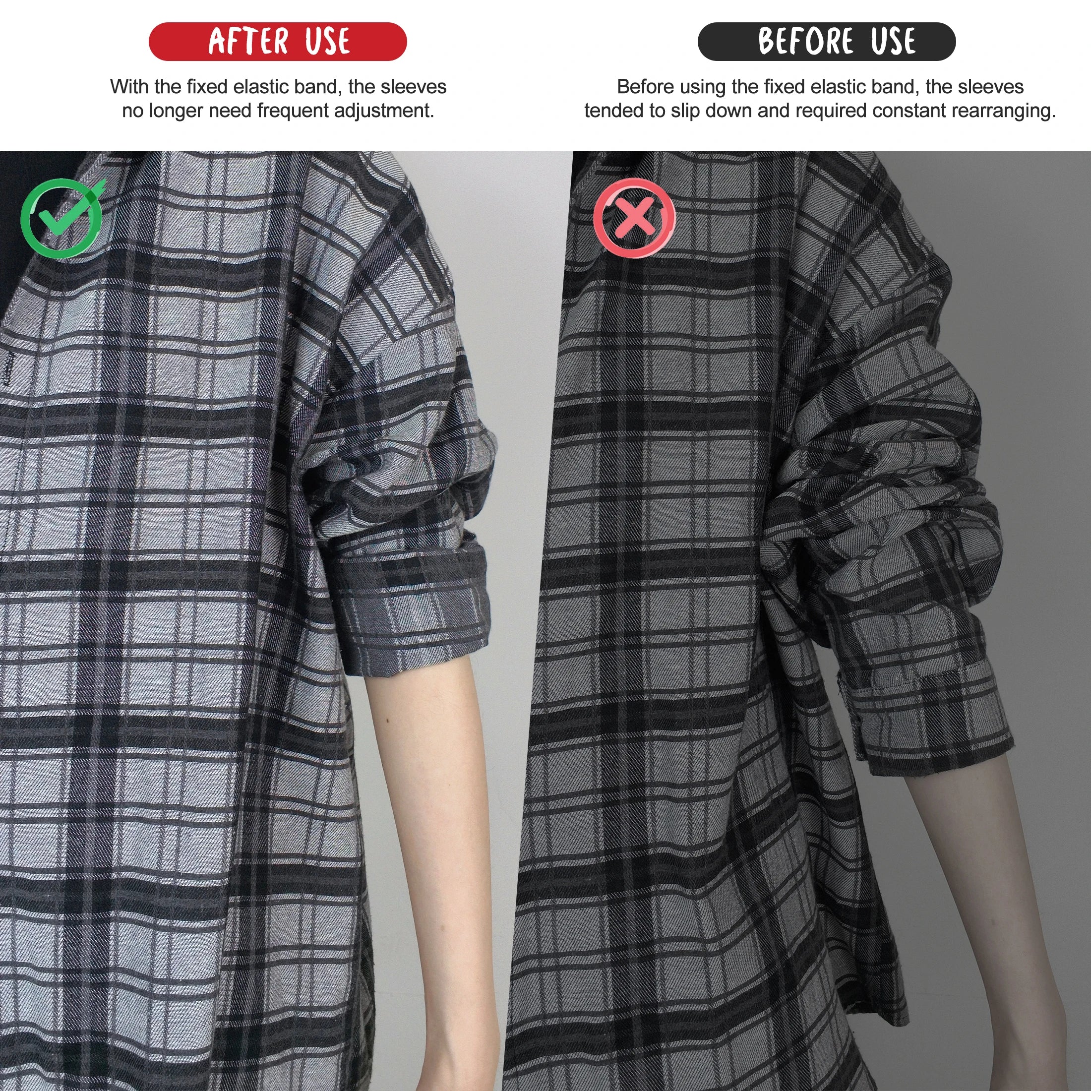 Invisible shirt cuff elastic band, elastic cuff fastener, used to fix and shorten the sleeves of shirts and suits Oasis Select