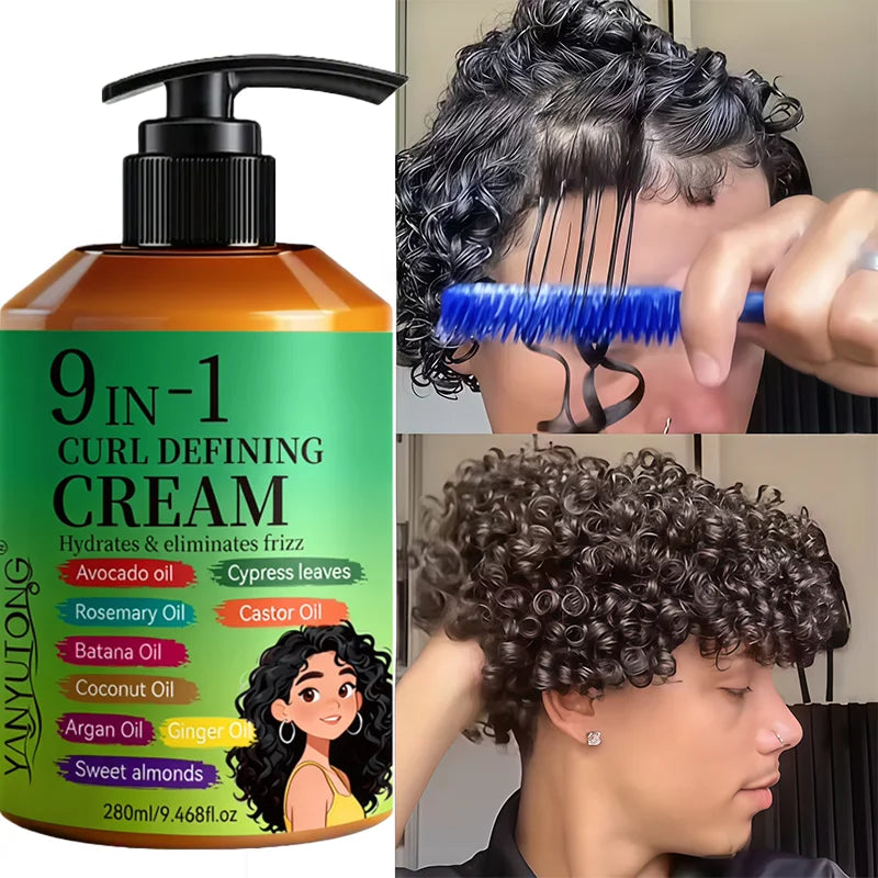 280ml Curly hair Styling cream, moisturizing and smoothing formula, enhances the elasticity and shine of curly hair, easy to set Oasis Select