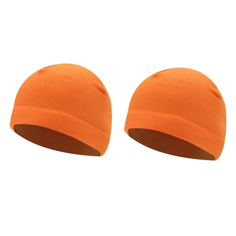 1/2pcs Warm Beanie Hat Soft Men Women Ski Cycling Skin-Friendly Anti-Static Hiking Thermal Fleece Running Windproof Oasis Select 2pcs-Orange