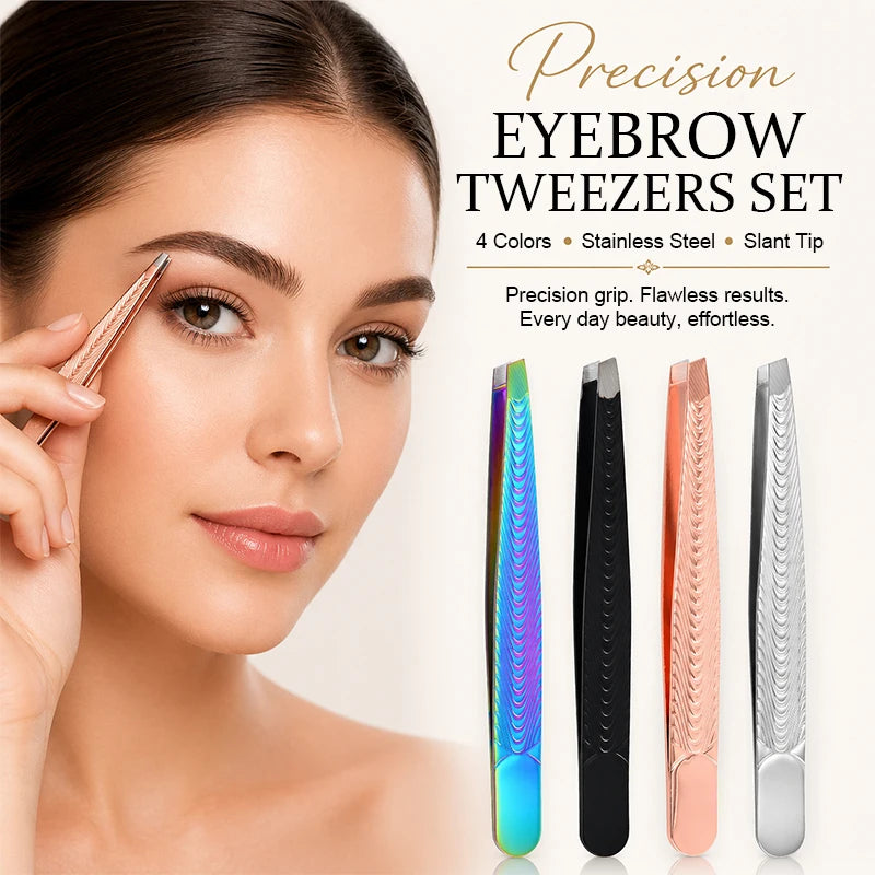 Stainless Steel Eyebrow Tweezers – Precision Hair Removal Tool