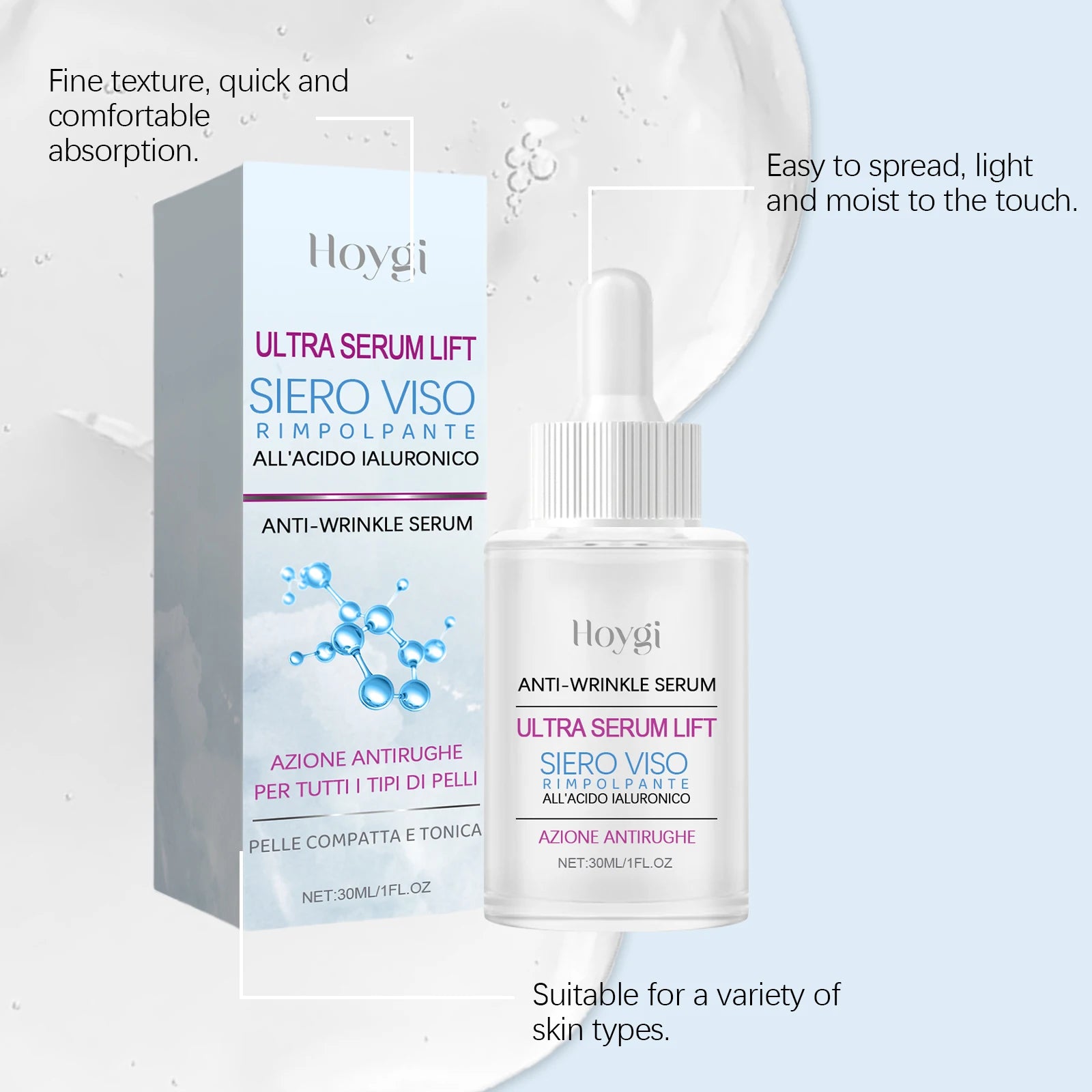 Hyaluronic Acid Firming Essence, Deep Hydrating & Moisturizing, Nourishing Facial Skin, Daily Skincare Serum Oasis Select