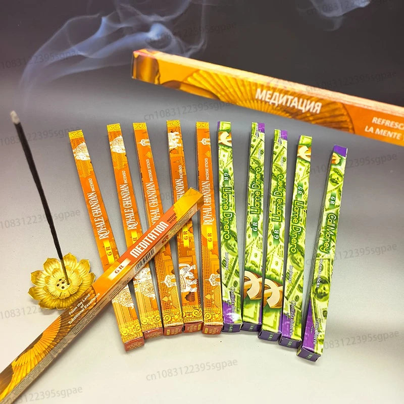 10/25Boxes Incense Sticks Authentic Indian Incense Premium Multiple Flavors Mixed Package Chandan Call Money Meditation Hotsale Oasis Select