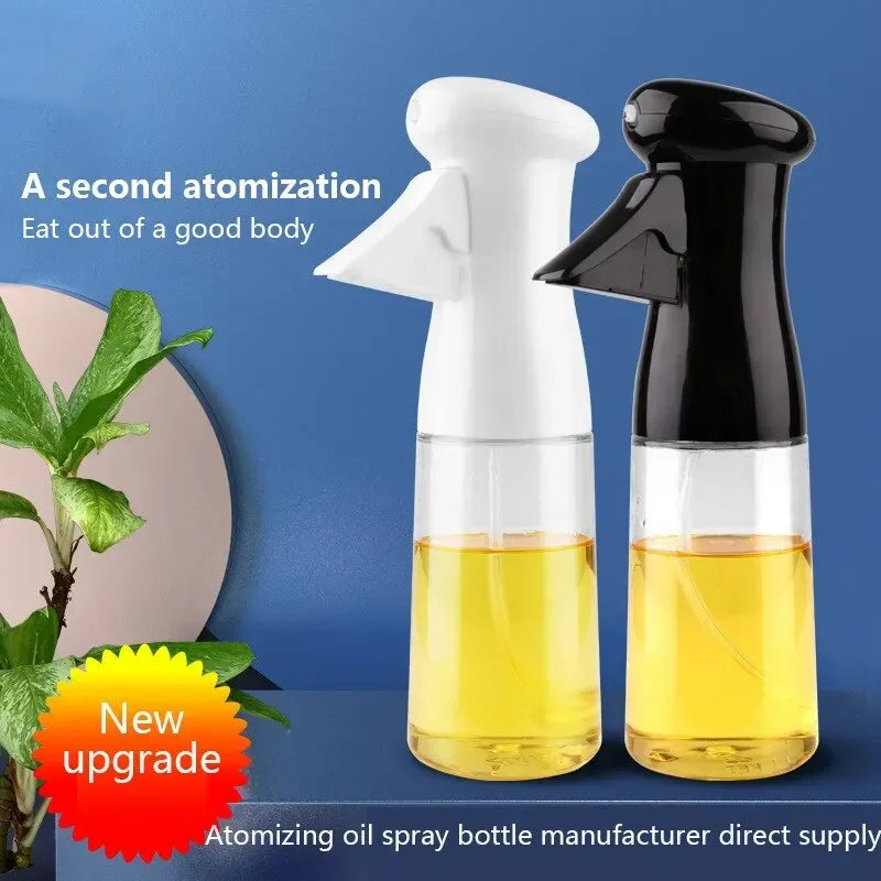1PCS Black Transparent Kitchen Oil Bottle Cooking Oil Spray Olive Oil Bottle Fitness Barbecue Spray Oil Dispenser Household Oasis Select