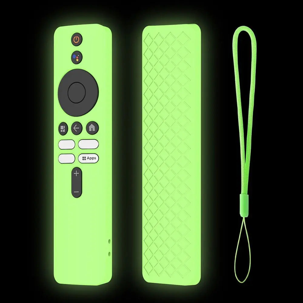 Protective Case Remote Control Case Plain Color Shockproof TV Stick Cover Silicone for Xiaomi TV Box S (2nd Gen) Oasis Select green