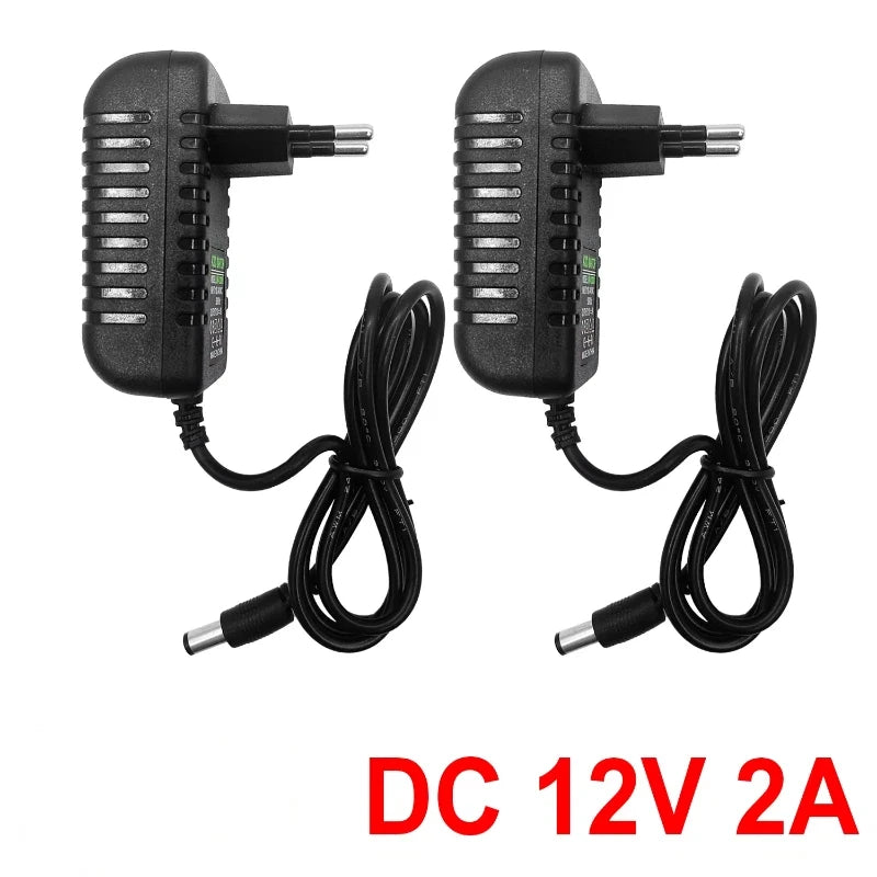 US 1pcs Power Adapter AC 100-240V Input DC 12V 2A Output Supply Charger Universal Adapter Converter Plug for Camera DVR Router Oasis Select EU Plug