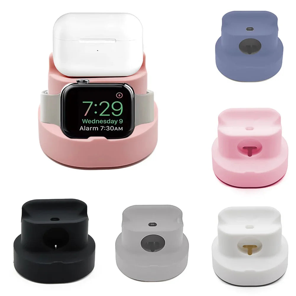 3-in-1 Silicone Charging Stand for Apple Watch & Earphones