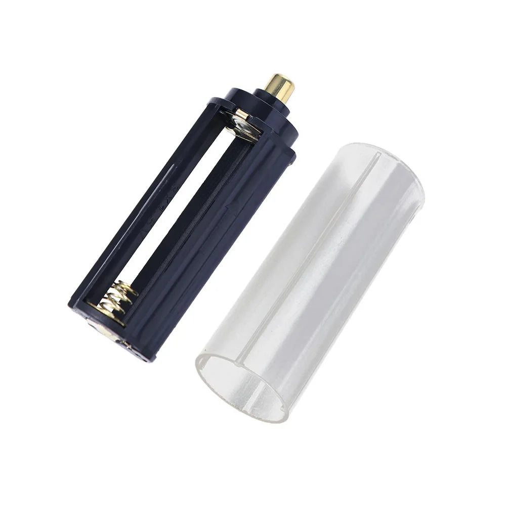 2 In 1 Plastic 18650 Battery Tube White Casing Sheath Tube AAA Battery Storage Boxes Holder organizer for Flashlight Torch Lamp Oasis Select black