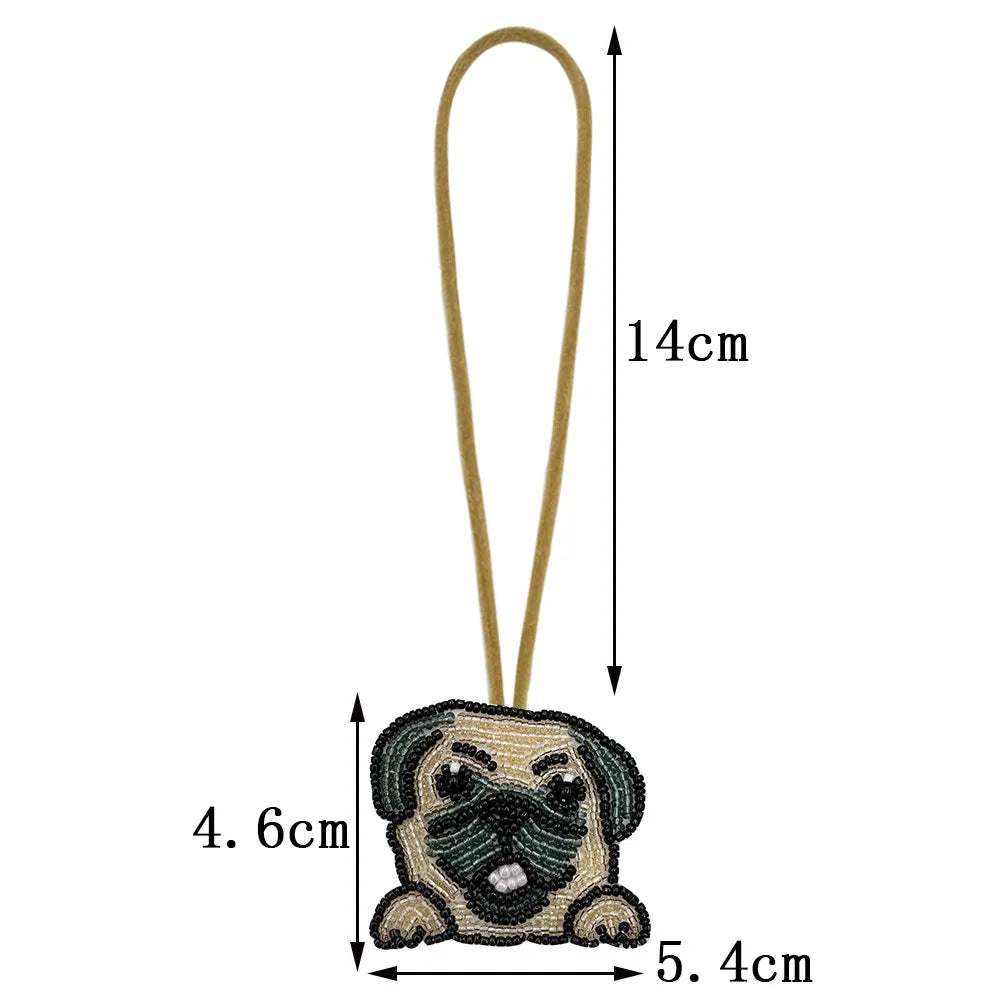 Fashion Animal Beaded Patch Pet Dog Diy Iron-on Applique For Bags Clothes Lanyard Accessories Embellishment Pendant Oasis Select Style 4