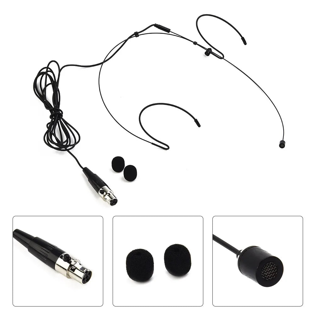 1PCS Double Earhook Headset Mic Headworn Microphone For Shure Wireless Earhook Microphone Black Audio Equipment Radio System Oasis Select