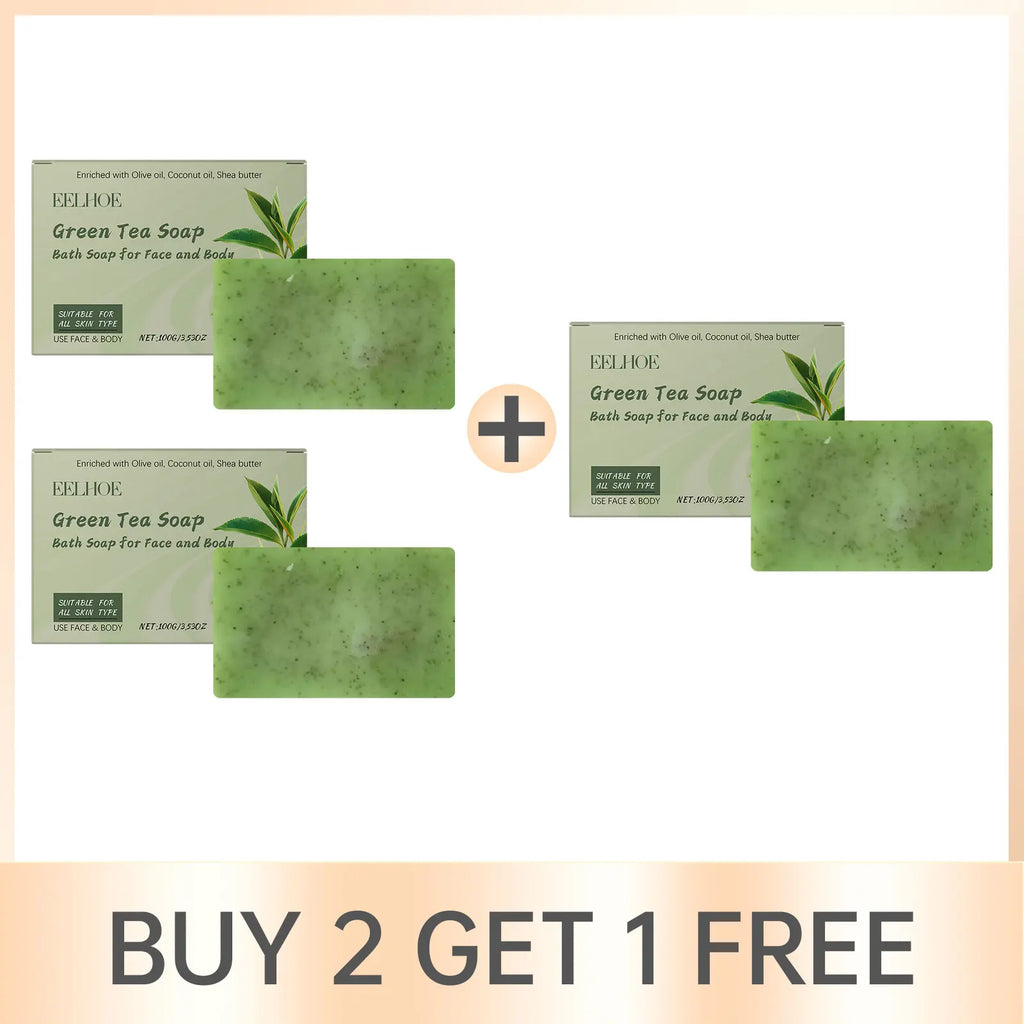 Green Tea Soap Oil Control Reduce Dryness Remove Dead Skin Deep Cleansing Moisturizing Refreshing Anti Acne Smooth Bath Bar Soap Oasis Select Buy 2 Get 1 Free