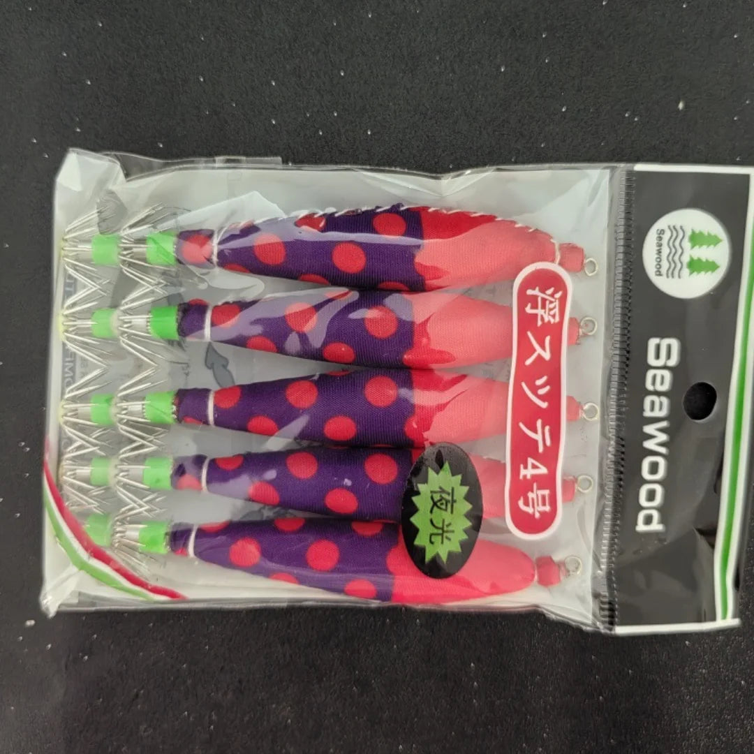 5pcs multi-color strong luminous squid needle 4.0 # octopus hook squid needle lure bait Oasis Select