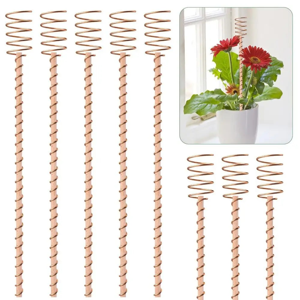 Bonsai Copper Electroculture Plant Stakes Wire Coil Wood Rod Gardening Copper Coil Antennas Plant Support Frame Garden Oasis Select