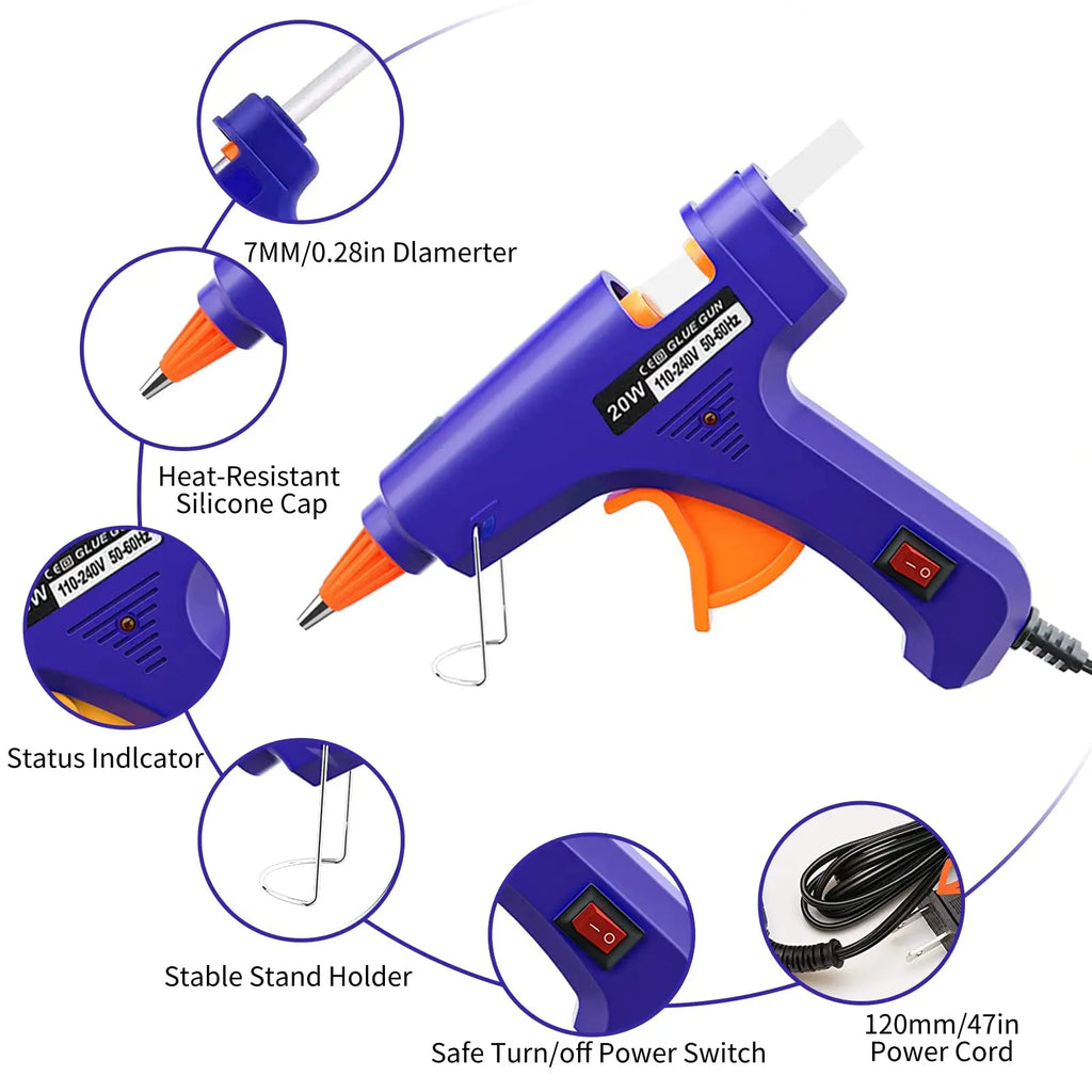 20W Hot Melt Glue Gun Household Industrial Mini Guns Electric Heat Temperature Tool Use 7mm Glue Sticks Oasis Select