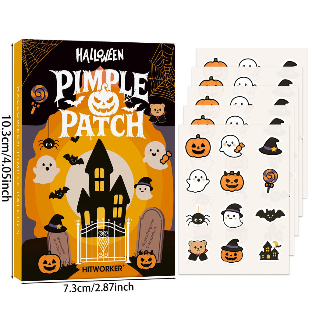60pcs Acne Patch Halloween Pimple Patches: Invisible & Breathable for Flawless Makeup | Ghost & Pumpkin Designs Oasis Select