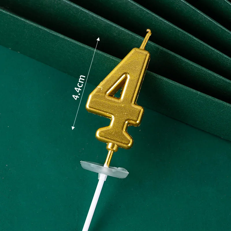 3D Gold Diamond Number Candles Large Birthday Cake Topper Wedding Anniversary Party Decorations for Home Celebration Supplies Oasis Select style B 4